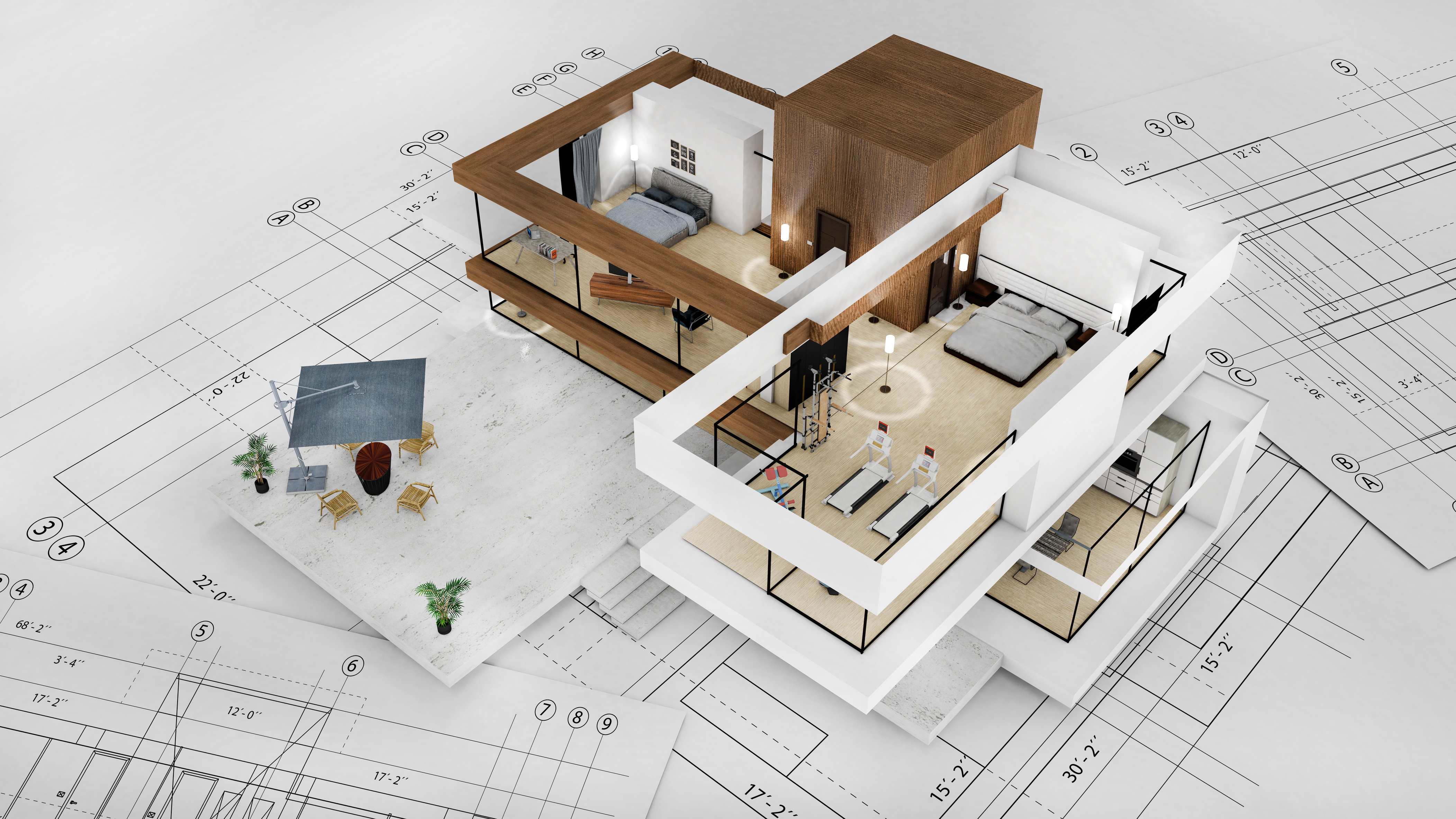 3D design of a beautiful modern house