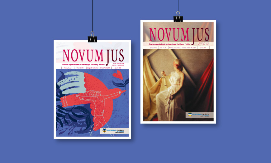 Dos portadas de la revista científica de derecho Novum Jus